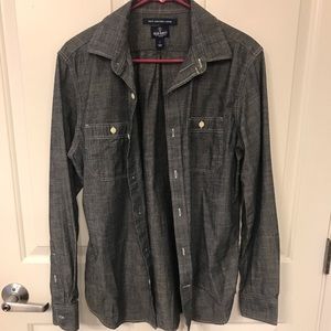 Old Navy Men’s Grey Button Up Slim Fit size S